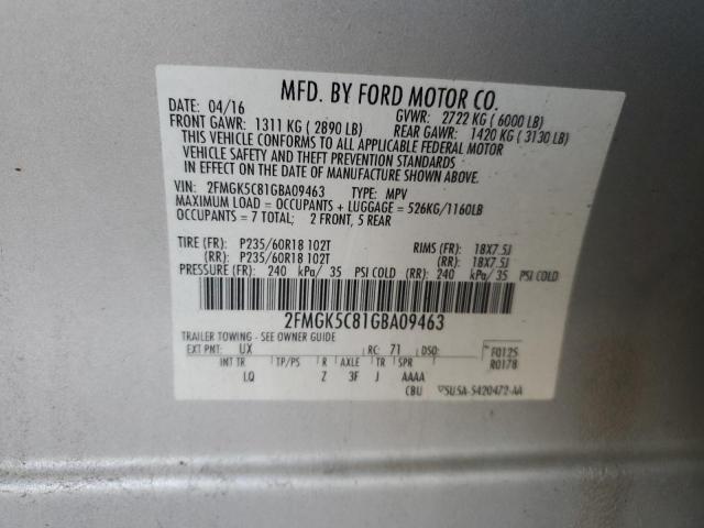 2016 FORD FLEX SEL - 2FMGK5C81GBA09463