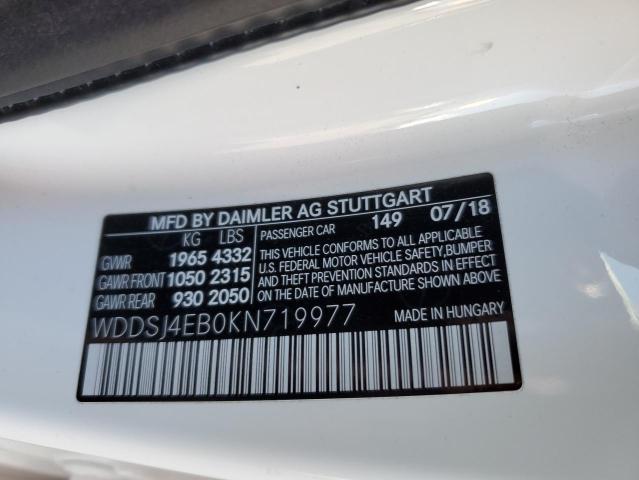 2019 MERCEDES-BENZ CLA 250 - WDDSJ4EB0KN719977