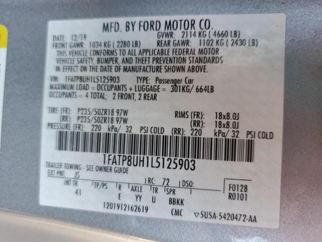 2020 FORD MUSTANG - 1FATP8UH1L5125903