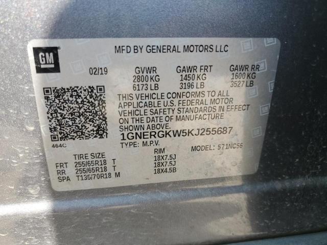 2019 CHEVROLET TRAVERSE L - 1GNERGKW5KJ255687