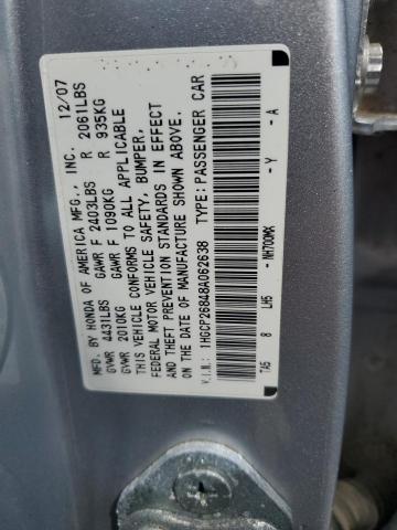 2008 HONDA ACCORD EXL 1HGCP26848A062638  66909694