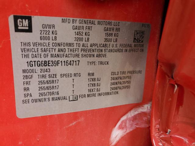 2015 GMC CANYON SLE - 1GTG6BE39F1164717