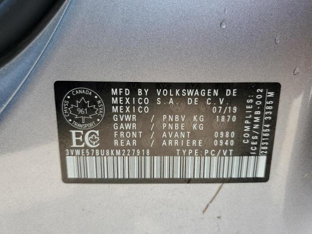 2019 VOLKSWAGEN JETTA SEL 3VWE57BU8KM227918  67650894