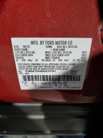 2022 FORD EXPLORER X - 1FMSK7DH8NGC07581