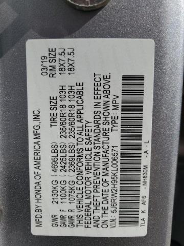 2019 HONDA CR-V TOURI - 5J6RW2H95KL006571