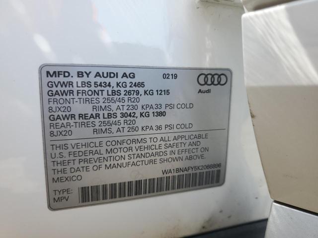 2019 AUDI Q5 PREMIUM - WA1BNAFY5K2066896