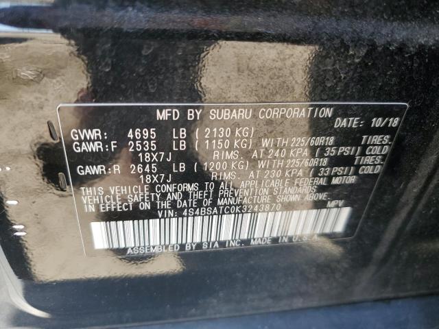 2019 SUBARU OUTBACK TO - 4S4BSATC0K3243870