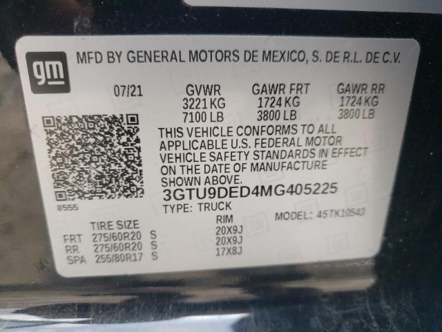 2021 GMC SIERRA K15 3GTU9DED4MG405225  66923934