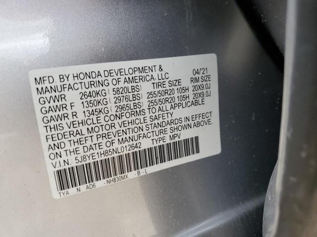 VIN 5J8YE1H85NL012642 2022 ACURA MDX no.13