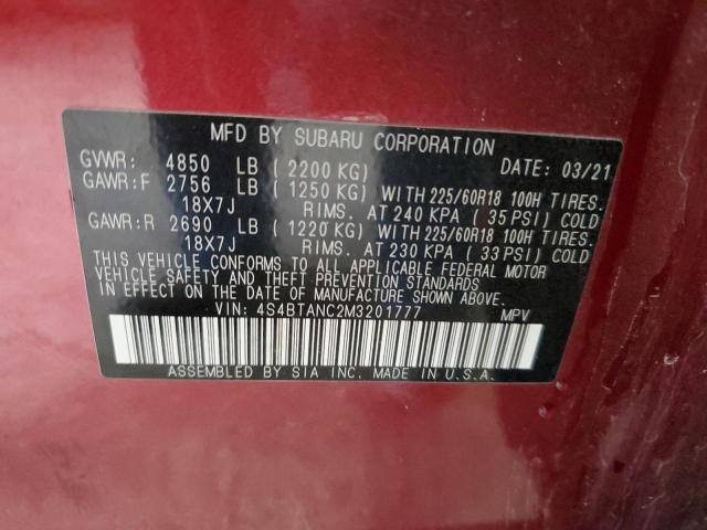 2021 SUBARU OUTBACK LI - 4S4BTANC2M3201777