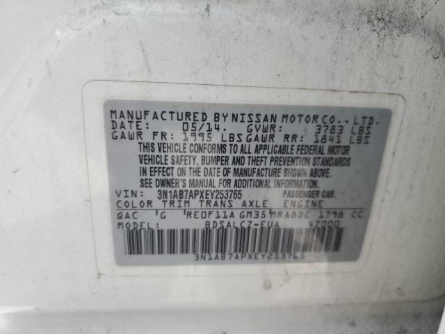 VIN 3N1AB7APXEY253765 2014 Nissan Sentra, S no.12