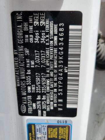 2019 KIA SORENTO L - 5XYPG4A39KG434683