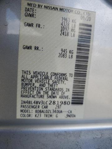2020 NISSAN ALTIMA S - 1N4BL4BV3LC281980