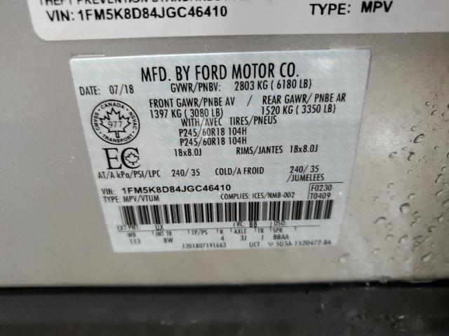 2018 FORD EXPLORER X 1FM5K8D84JGC46410  69108284