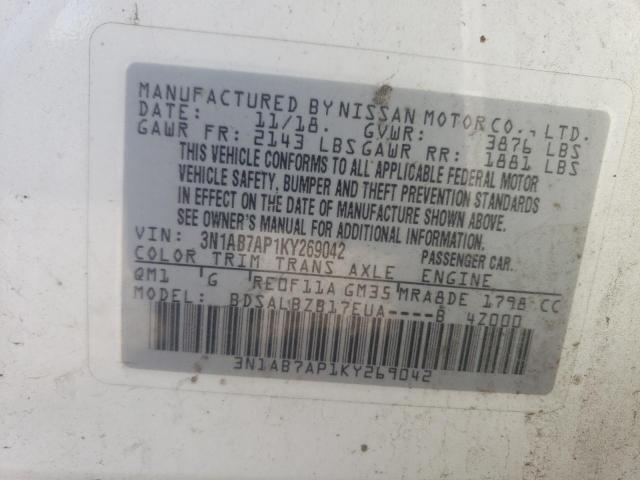 2019 NISSAN SENTRA S - 3N1AB7AP1KY269042