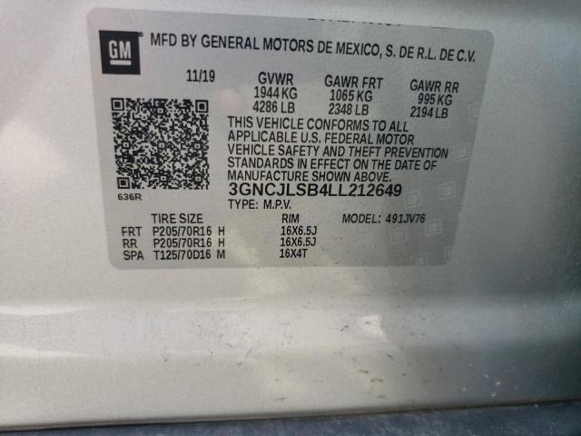 2020 CHEVROLET TRAX 1LT - 3GNCJLSB4LL212649