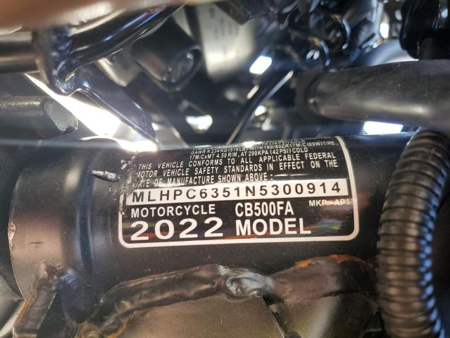 2022 HONDA CB500 FA MLHPC6351N5300914