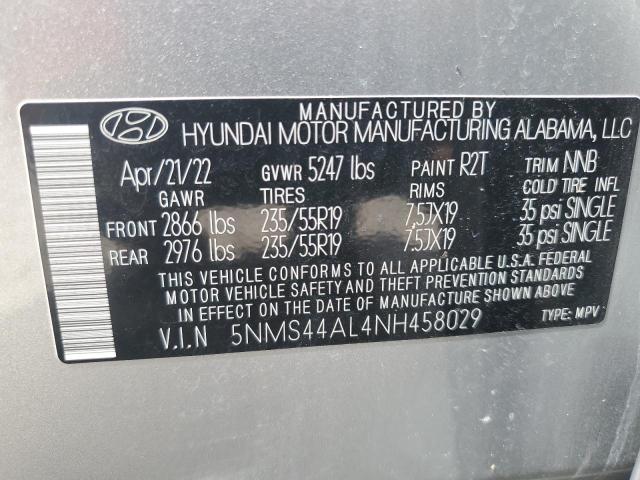 2022 HYUNDAI SANTA FE L - 5NMS44AL4NH458029