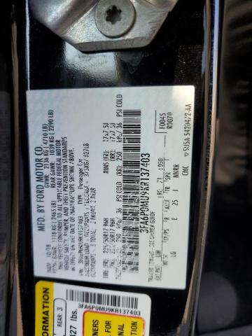 VIN 3FA6P0MU9KR137403 2019 Ford Fusion, Sel no.12