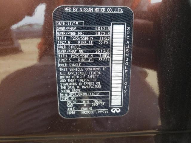 2020 INFINITI QX50 PURE - 3PCAJ5M30LF110121