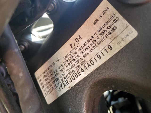 2004 YAMAHA YZFR6 L JYARJ06E44A019119