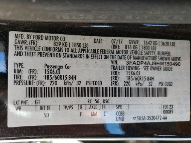2017 FORD FIESTA S - 3FADP4AJ9HM150490
