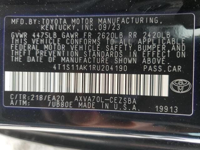 VIN 4T1S11AK1RU204190 2024 Toyota Camry, Se Night S... no.12