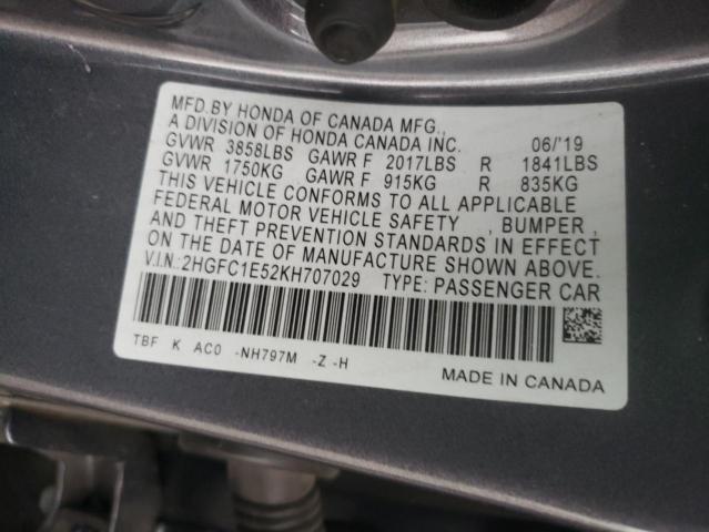 2019 HONDA CIVIC SI - 2HGFC1E52KH707029