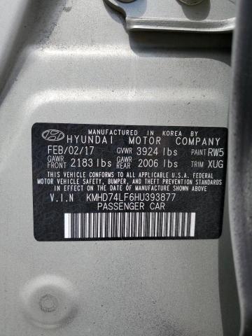 VIN KMHD74LF6HU393877 2017 Hyundai Elantra, SE no.12