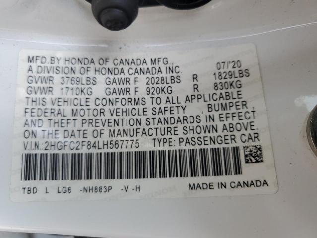 2020 HONDA CIVIC SPOR - 2HGFC2F84LH567775