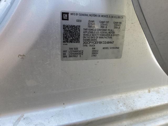 2019 CHEVROLET 1500 SILVE - 3GCPYCEF6KG148447