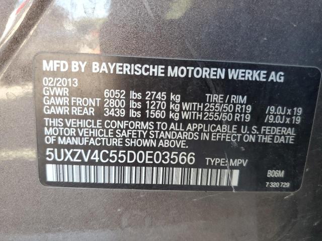 VIN 5UXZV4C55D0E03566 2013 BMW X5, Xdrive35I no.14