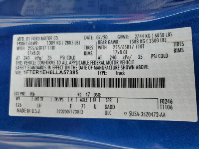 2020 FORD RANGER XL - 1FTER1EH6LLA57385