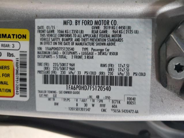 VIN 1FA6P0HD7F5120540 2015 Ford Fusion, SE no.12