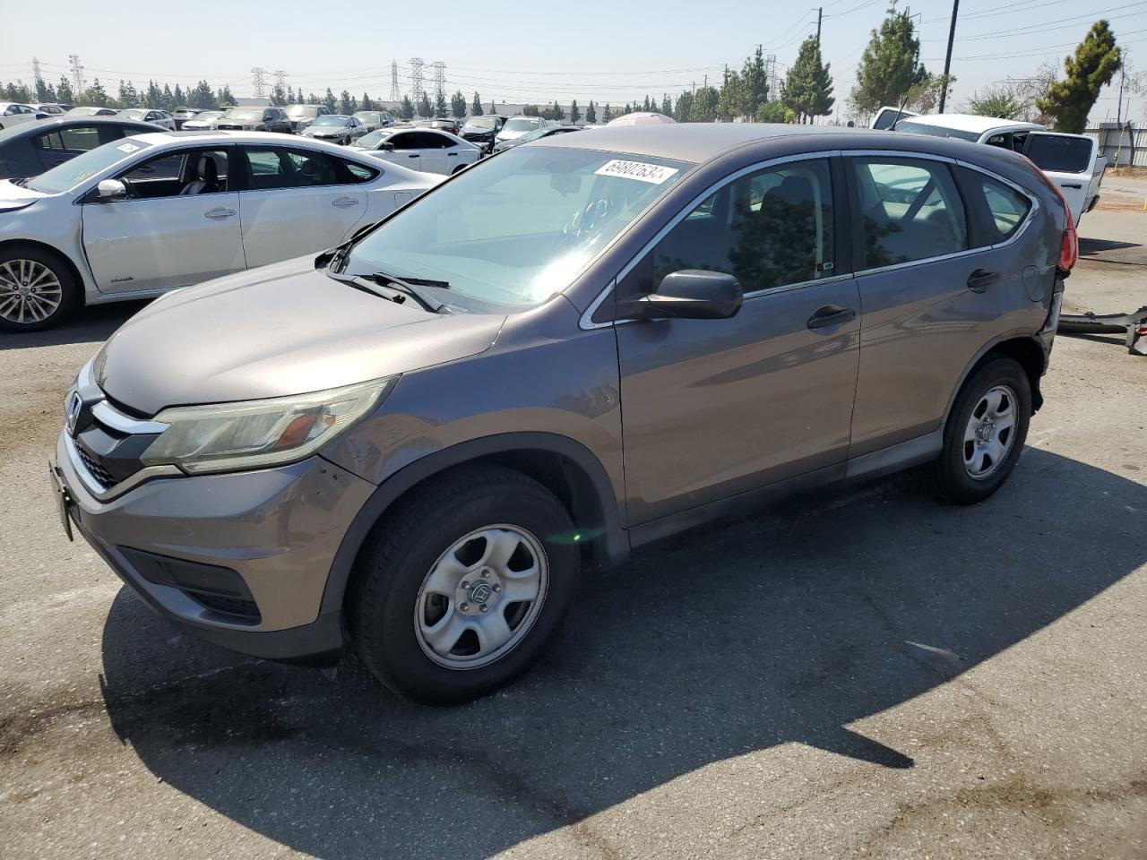 HONDA CR-V LX 2015 charcoal  gas 3CZRM3H30FG703284 photo #1