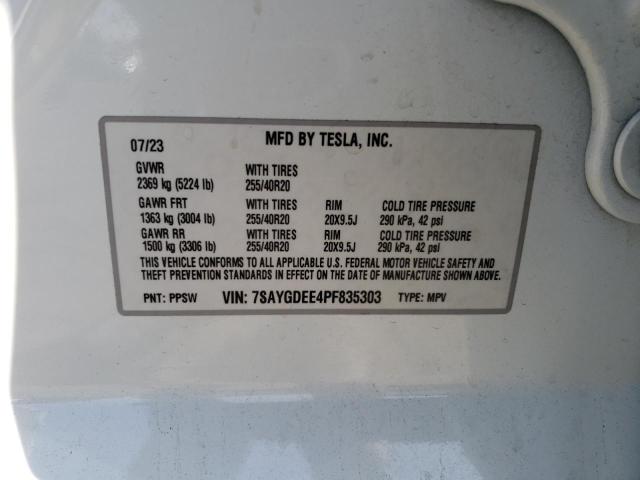 2023 TESLA MODEL Y - 7SAYGDEE4PF835303