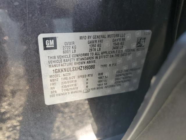 2017 GMC ACADIA SLT - 1GKKNULSXHZ189380