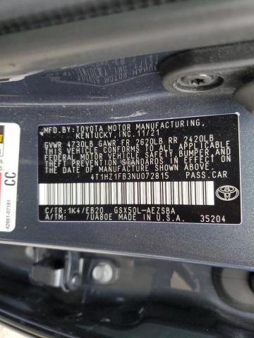 2022 TOYOTA AVALON TOU 4T1HZ1FB3NU072815