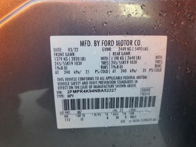 2022 FORD EDGE TITAN - 2FMPK4K94NBA52227