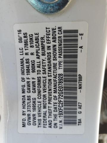 2016 HONDA CIVIC EX - 19XFC2F72GE078928