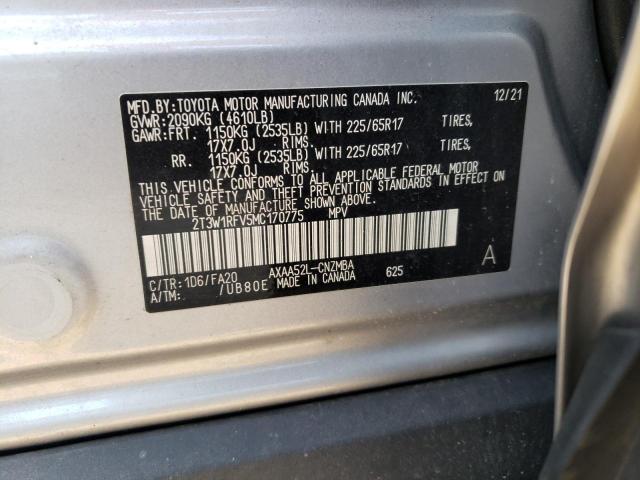 VIN 2T3W1RFV5MC170775 2021 Toyota RAV4, Xle no.12