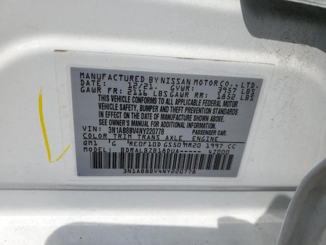 VIN 3N1AB8BV4NY220778 2022 Nissan Sentra, S no.12