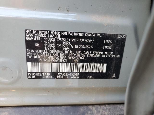 2022 TOYOTA RAV4 XLE - 2T3W1RFVXNW189824