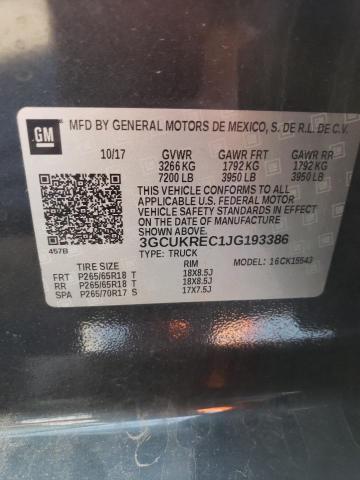 2018 CHEVROLET SILVERADO - 3GCUKREC1JG193386