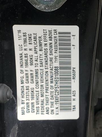2017 HONDA CIVIC LX - 19XFC2F57HE010088