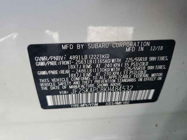2019 SUBARU FORESTER S - JF2SKAPC8KH484532