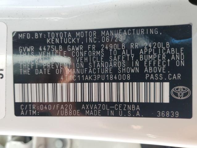 VIN 4T1C11AK3PU184008 2023 Toyota Camry, LE no.12