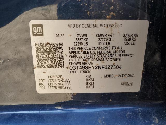 2022 GMC SIERRA K35 - 1GT49SEY2NF227504