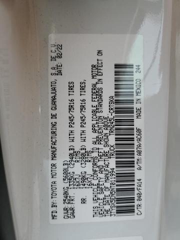 2022 TOYOTA TACOMA ACC - 3TYSX5EN5NT011994