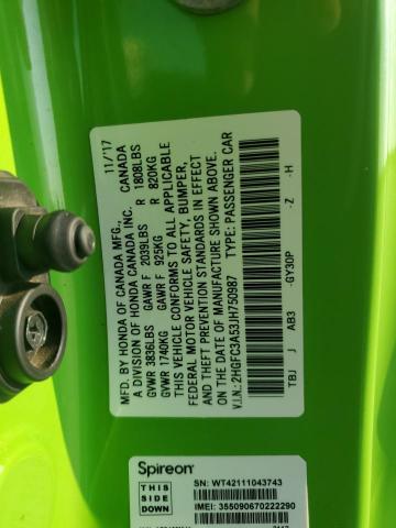 2018 HONDA CIVIC SI - 2HGFC3A53JH750987
